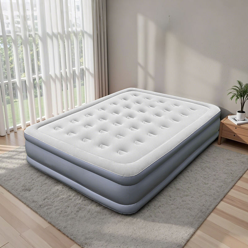 Self-Inflating Air Bed With Built-in Pump Foldable Sleeping Inflatable Bed PVC Flocking Air Mattress