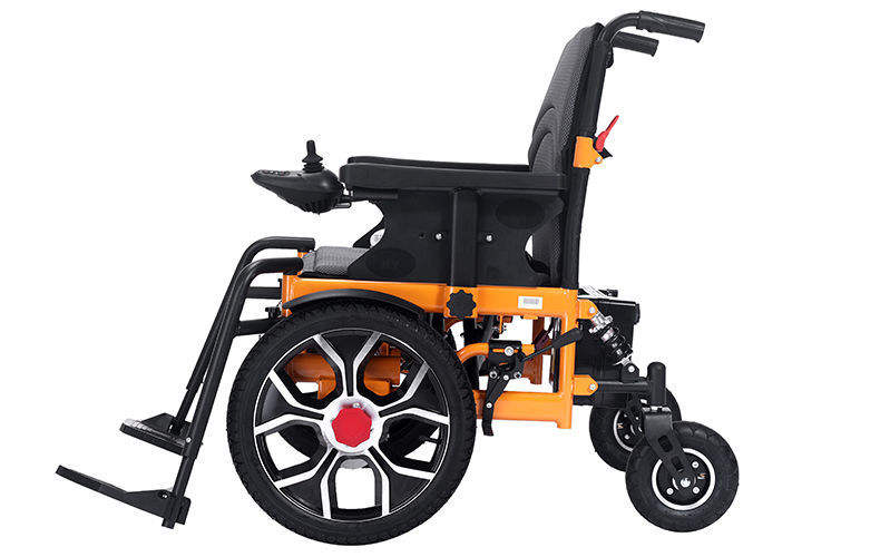 Powerful Lightweight Motorized Foldable Electric Wheelchair Wide Obstacle-Crossing Ability Big Front Tyre