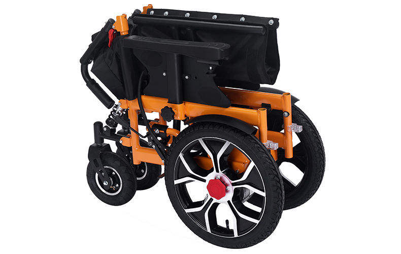 Powerful Lightweight Motorized Foldable Electric Wheelchair Wide Obstacle-Crossing Ability Big Front Tyre