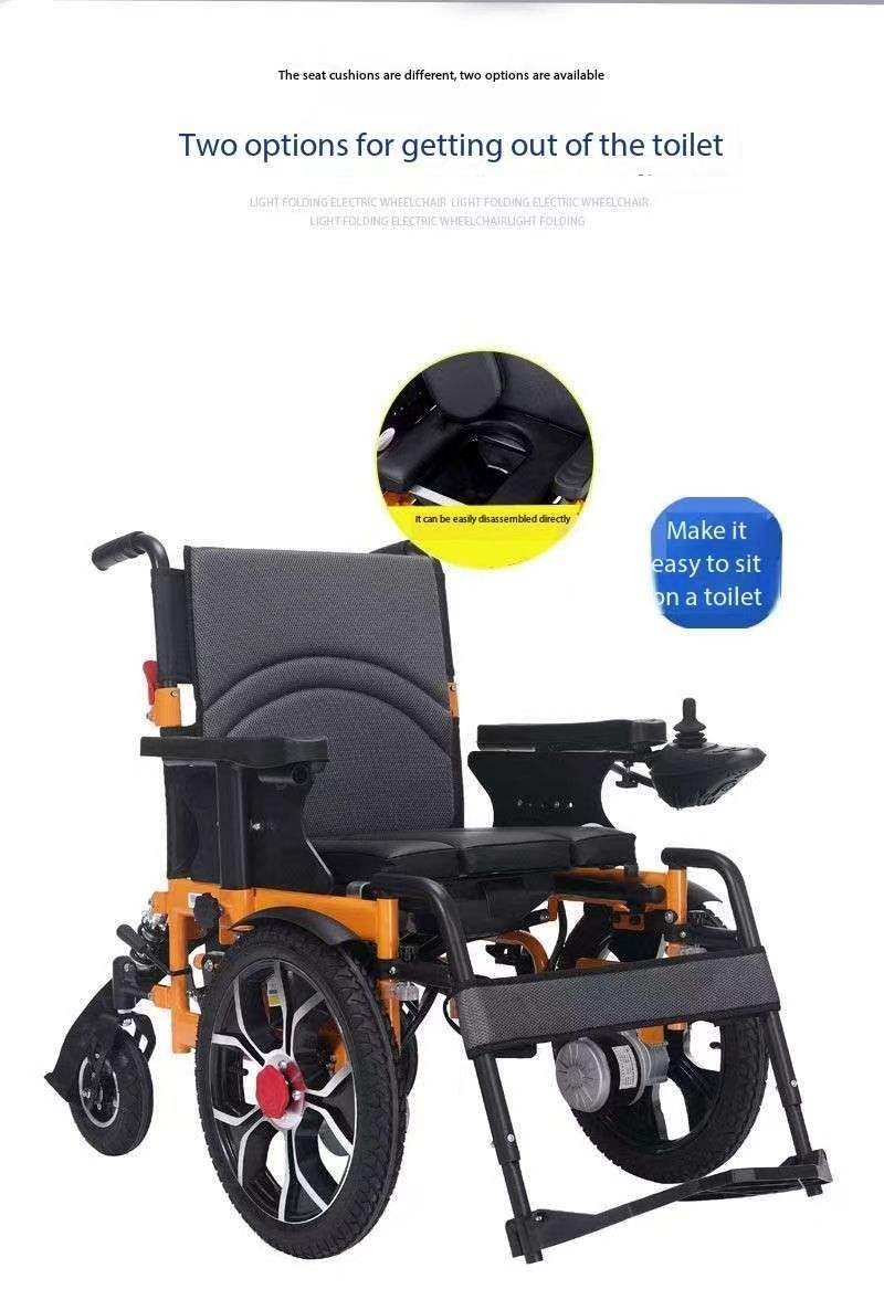 Powerful Lightweight Motorized Foldable Electric Wheelchair Wide Obstacle-Crossing Ability Big Front Tyre