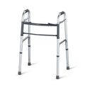 Wheelless Double Button Foldable Aluminum Alloy Walker Disc Brake for Elderly Height Adjustable Rehabilitation Therapy Supplies