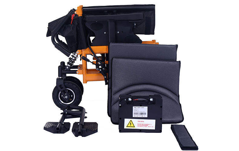 Powerful Lightweight Motorized Foldable Electric Wheelchair Wide Obstacle-Crossing Ability Big Front Tyre